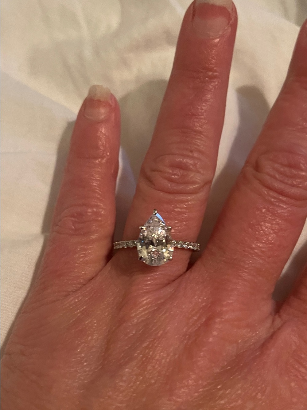✨ Stunning 4 Carat Pear Moissanite Engagement Ring — Size 8.5 by NOVSEAS ✨